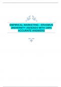 EMPIRICAL MARKETING - ERASMUS UNIVERSITY 2023/2024 WITH 100% ACCURATE ANSWERS