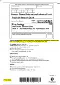 Pearson Edexcel International Advanced Level International Advanced Level UNIT 4: Clinical Psychology and Psychological Skills QP JANUARY 2024