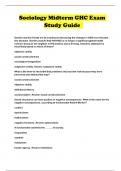 Sociology Midterm GHC Exam Study Guide 