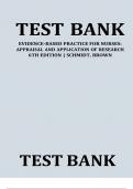  TEST BANK EVIDENCE-BASED PRACTICE FOR NURSES: APPRAISAL AND APPLICATION OF RESEARCH 6TH EDITION | SCHMIDT, BROWN