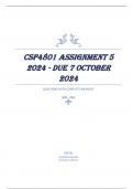 CSP4801 Assignment 5 2024 - DUE 7 October 2024