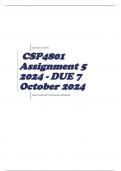 CSP4801 Assignment 5 2024 - DUE 7 October 2024