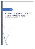 CSP4801 Assignment 5 2024 - DUE 7 October 2024