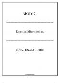 (Portage) BIOD171 Essential Microbiology Final Exam Guide 2024-2025.