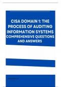 CISA Domain 1: The Process of Auditing Information Systems Comprehensive Questions and Answers 