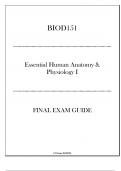 (Portage) BIOD151 Essential Human Anatomy & Physiology I Final Exam Guide 2024-2025.