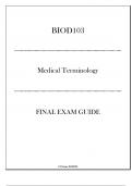 (Portage) BIOD103 Medical Terminology Final Exam Guide 2024-2025