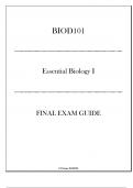 (Portage) BIOD101 Essential Biology I Final Exam Guide 2024-2025.