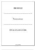 (Portage) BIOD322 Neuroscience Final Exam Guide 2024-2025.