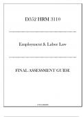 (WGU D352) HRM 3110 - Employment & Labor Law - Final Assessment Guide 2024-2025