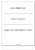 (WGU D354) HRM 3520 - Talent Acquisition - Objective Assessment Guide 2024-2025.