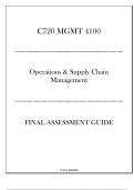 (WGU C720) MGMT 4100 - Operations & Supply Chain Management - Final Assessment Guide 2024-2025