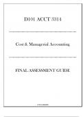 (WGU D101) ACCT 3314 - Cost & Managerial Accounting - Final Assessment Guide 2024-2025.