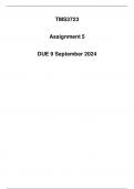 TMS3723 Assignment 5 Due 9 September 2024 (Detailed solution)