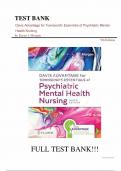 Test Bank - for Davis Advantage for Townsend's Essentials of Psychiatric Mental-Health Nursing Concepts of Care in Evidence-Based Practice Ninth Edition by Karyn I. Morgan, All Chapters | Complete Guide A+