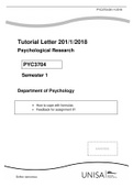 Tutorial Letter 201/1/2018 Psychological Research PYC3704 Semester 1 Department of Psychology