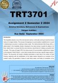 TRT3701 Assignment 2 (COMPLETE ANSWERS) Semester 2 2024 