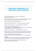 MATWORK HOMEWORK ?'S: QUESTIONS AND ANSWERS