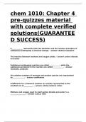 chem 1010 Chapter 4 pre-quizzes material with complete verified solutions