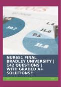 NUR651 FINAL BRADLEY UNIVERSITY | 142 QUESTIONS | WITH GRADED A+ SOLUTIONS!!