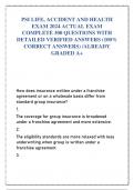 PSI LIFE, ACCIDENT AND HEALTH EXAM 2024 ACTUAL EXAM COMPLETE 300 QUESTIONS WITH DETAILED VERIFIED ANSWERS (100% CORRECT ANSWERS) /ALREADY GRADED A+