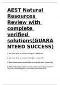 AEST Natural Resources Review with complete verified solutions(GUARANTEED SUCCESS)