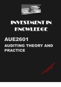 AUE2601 AUDITING THEORY AND PRACTICE( GUIDE)