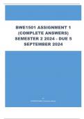 BWE1501 Assignment 1 Semester 2 2024 - DUE 5 September 202