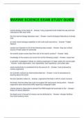 MARINE SCIENCE EXAM STUDY GUIDE 2024