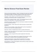 Marine Science Final Exam Review 2024 Questions and Answers