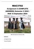 MAC3702 Assignment 2 (COMPLETE ANSWERS) Semester 2 2024 - DUE 12 September 2024