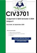 CIV3701 Assignment 2 (QUALITY ANSWERS) Semester 2 2024