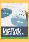 ACU FUSION 360 PRACTICE EXAM 2 (QUESTIONS 1-30) ALREADY GRADED A+