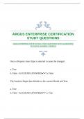 ARGUS ENTERPRISE CERTIFICATION STUDY QUESTIONS WITH GUARANTEED ACCURATE ANSWERS |VERIFIED