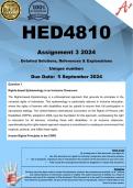 HED4810 Assignment 3 (COMPLETE ANSWERS) 2024- DUE 5 September 2024