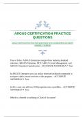 ARGUS CERTIFICATION PRACTICE QUESTIONS WITH GUARANTEED ACCURATE ANSWERS |VERIFIED