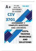 CIV3701 Assignment 2 (COMPLETE ANSWERS) Semester 2 2024 - DUE 26 September 2024