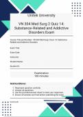 VN 304 Med Surg 2 Quiz 14: Substance-Related and Addictive Disorders Exam