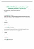 NURS 3100 ATI Cardiovascular System Test Questions And Answers Updated Quiz