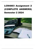 LCR4803 Assignment 2 (DETAILED ANSWERS) Semester 2 2024 - DUE 16 SEPTEMBER 2024