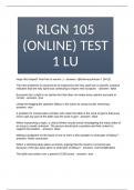 RLGN 105 (ONLINE) TEST 1 LU