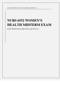 WALDEN UNIVERSITY NURS 6552 WOMENS HEALTH MIDTERM (Exam Elaborations Questions & Answers)