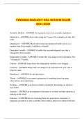 VIRGINIA BIOLOGY SOL REVIEW EXAM 2024-2025