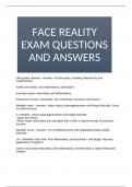 FACE REALITY EXAM QUESTIONS AND ANSWERS