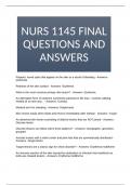 NURS 1145 FINAL QUESTIONS AND ANSWERS