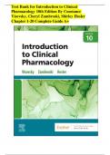 Test Bank for Introduction to Clinical Pharmacology 10th Edition By Constance Visovsky, Cheryl Zambroski, Shirley Hosler Chapter 1-20 ;Complete Guide A+.