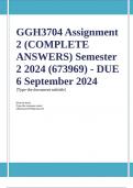 GGH3704 Assignment 2 (COMPLETE ANSWERS) Semester 2 2024 (673969) - DUE 6 September 2024 ; 100% TRUSTED Complete, trusted solutions and explanations...