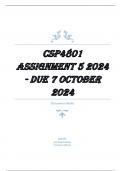 CSP4801 Assignment 5 (COMPLETE ANSWERS) 2024