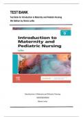 Test Bank: Introduction to Maternity and Pediatric Nursing, 9th Edition by Gloria Leifer - Chapters 1-34, 9780323826808 | Rationals Included ;latest update