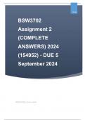 BSW3702 Assignment 2 (QUALITY ANSWERS) 2024 - DUE 5 September 2024